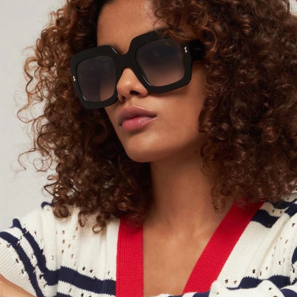Gucci Gg1111s 001 Sunglasses Black Square Frame, Grey Lenses